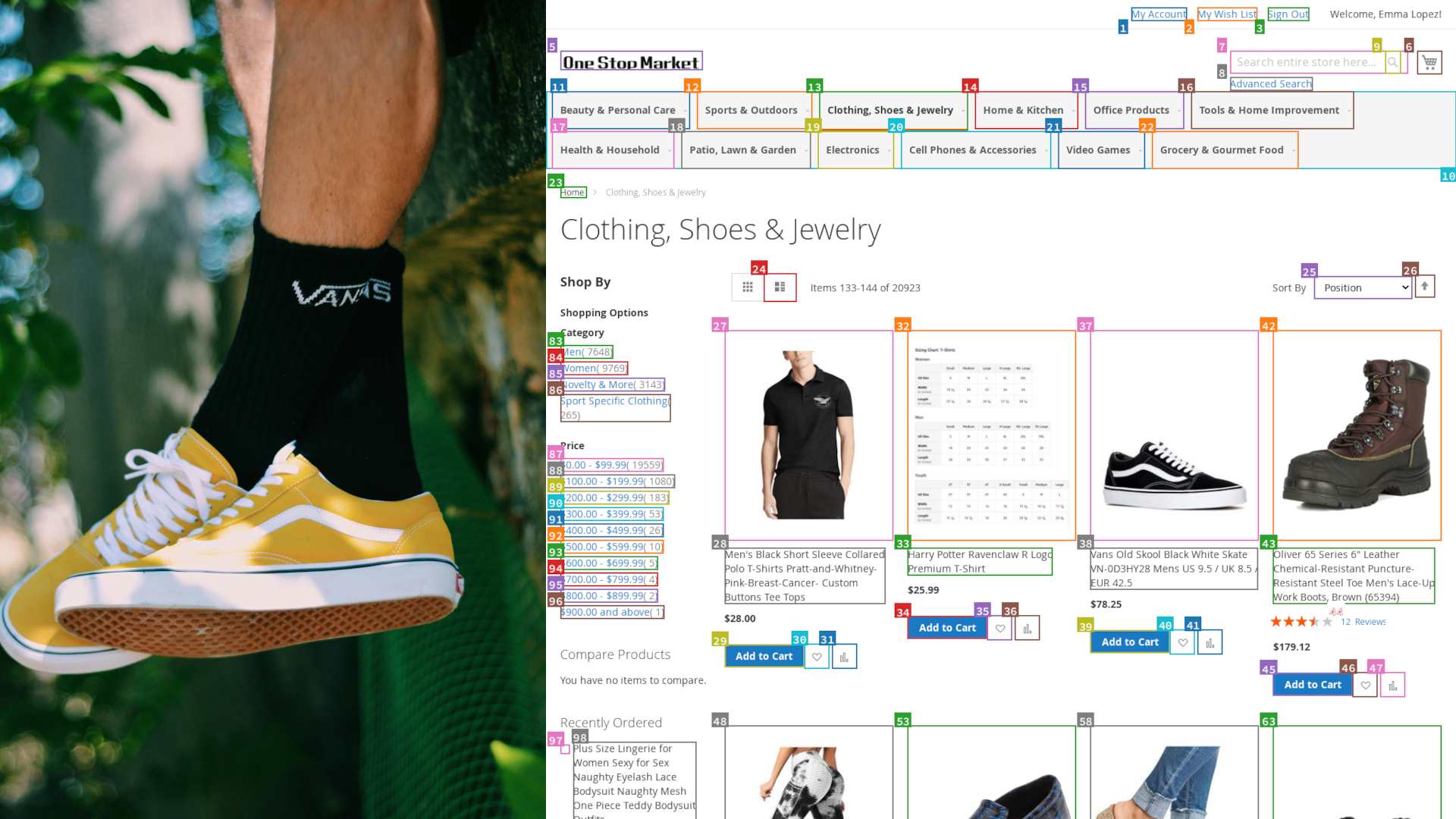 Example of a task in VisualWebArena.